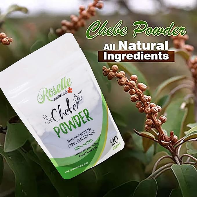 Roselle Naturals Chebe Powder Imported from Chad, Africa 20g - African Chebe Powder for Hair Growth, Deep Moisturizing Hair Growth, Chebe Hair Mask