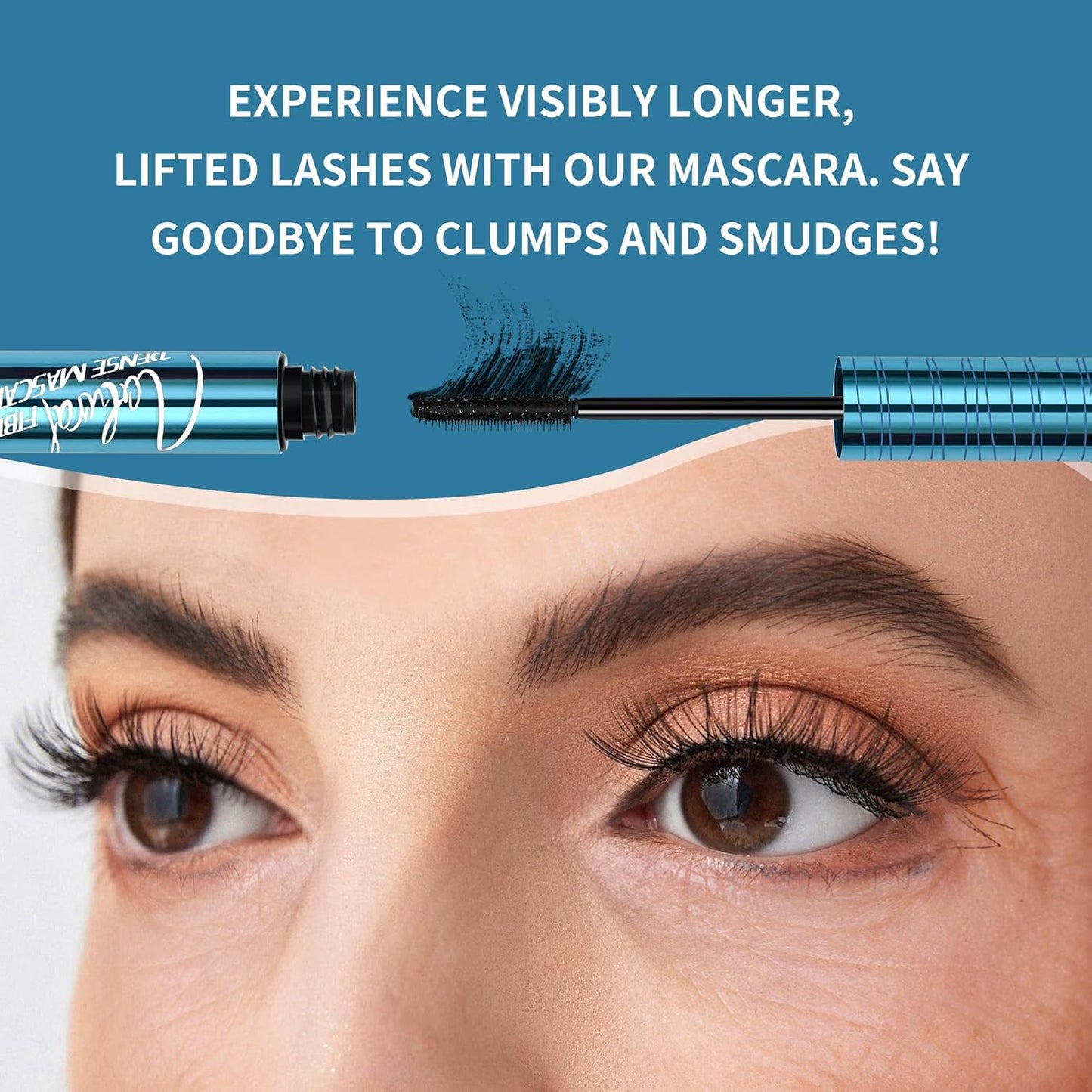 2 Pack Mascara for Older Women, Volumizing Waterproof Hypoallergenic Black Mascara for Thinning Lashes & Sensitive Eyes, Smudge-Proof Formula (Pack of 2)