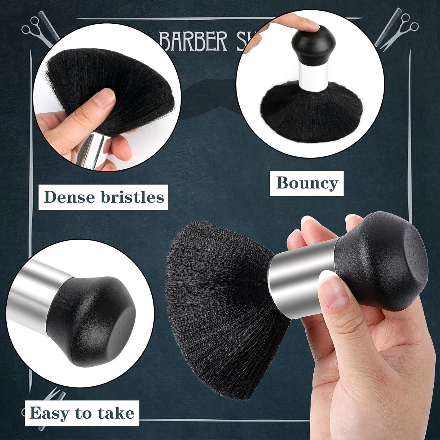 FEBSNOW Professional Barber Cape White Salon Hair Cutting Cape with Adjustable neckline and Neck Duster Brush Barber Shop Supplies 46.8 × 56 Inch