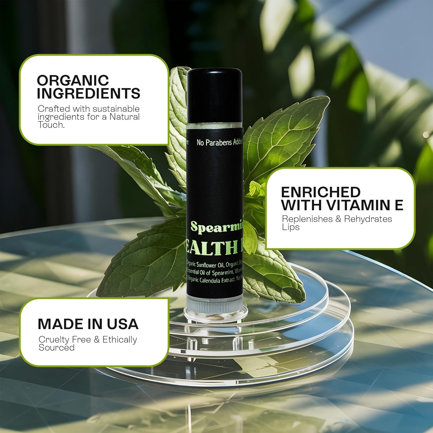 Organic Variety Lip Balm - SPF 15 Sun Protection, Moisturizing Lip Balm, Includes Watermelon, Vanilla and Mint Lip Balms, Chapstick & Smooth Chapped Lips, 3-Pack