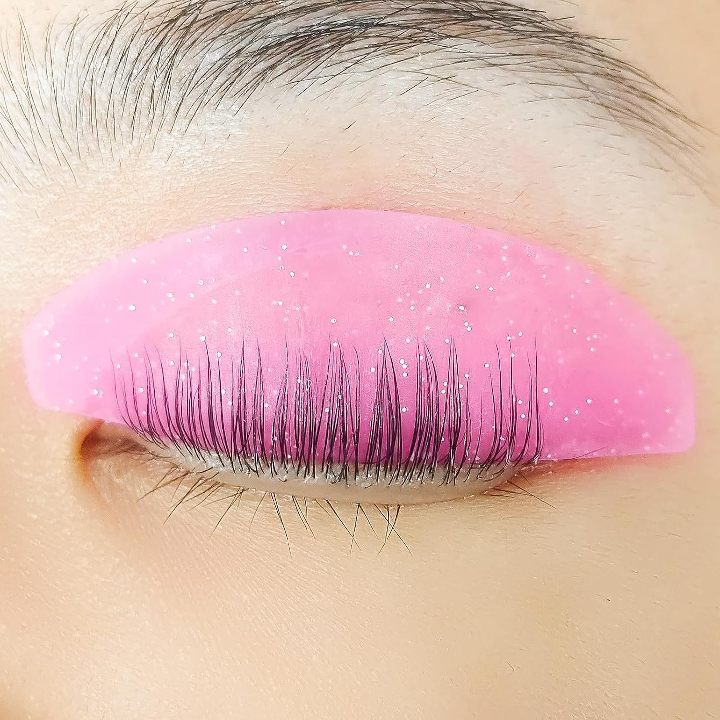 Lash Lift Shields Flat, Lomansa Korean Lash Lift Pads Super Sticky Glueless For NO.1 Perm Soften Lash Lift Rods (Glitter Rose)
