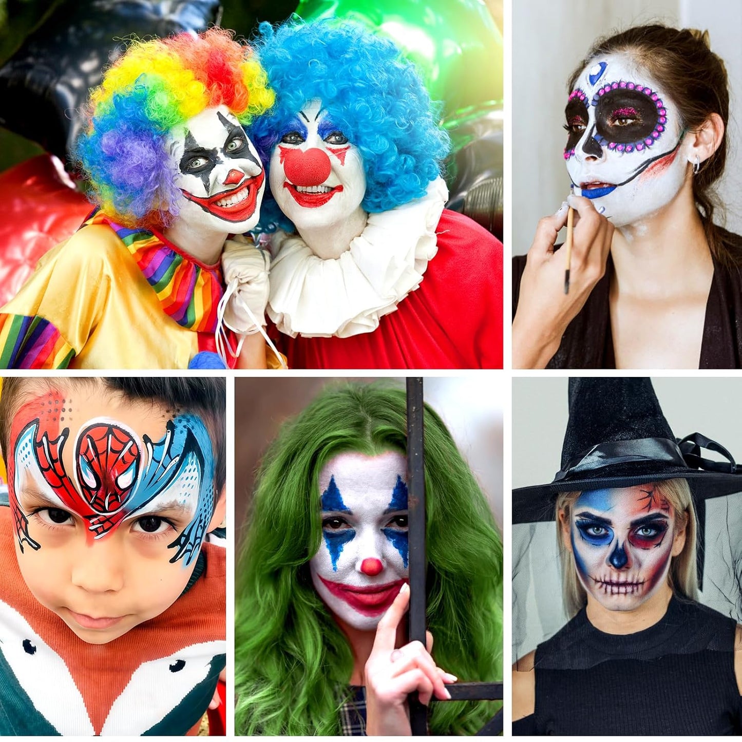 TonJin White Red Blue Face Body Paint Set 5.28oz,Non-Toxic Professional Facepaint Makeup Kit with 3 Brushes for Kids & Adults 4th of July USA Independence Day Football Softball Players Clown Spiderman