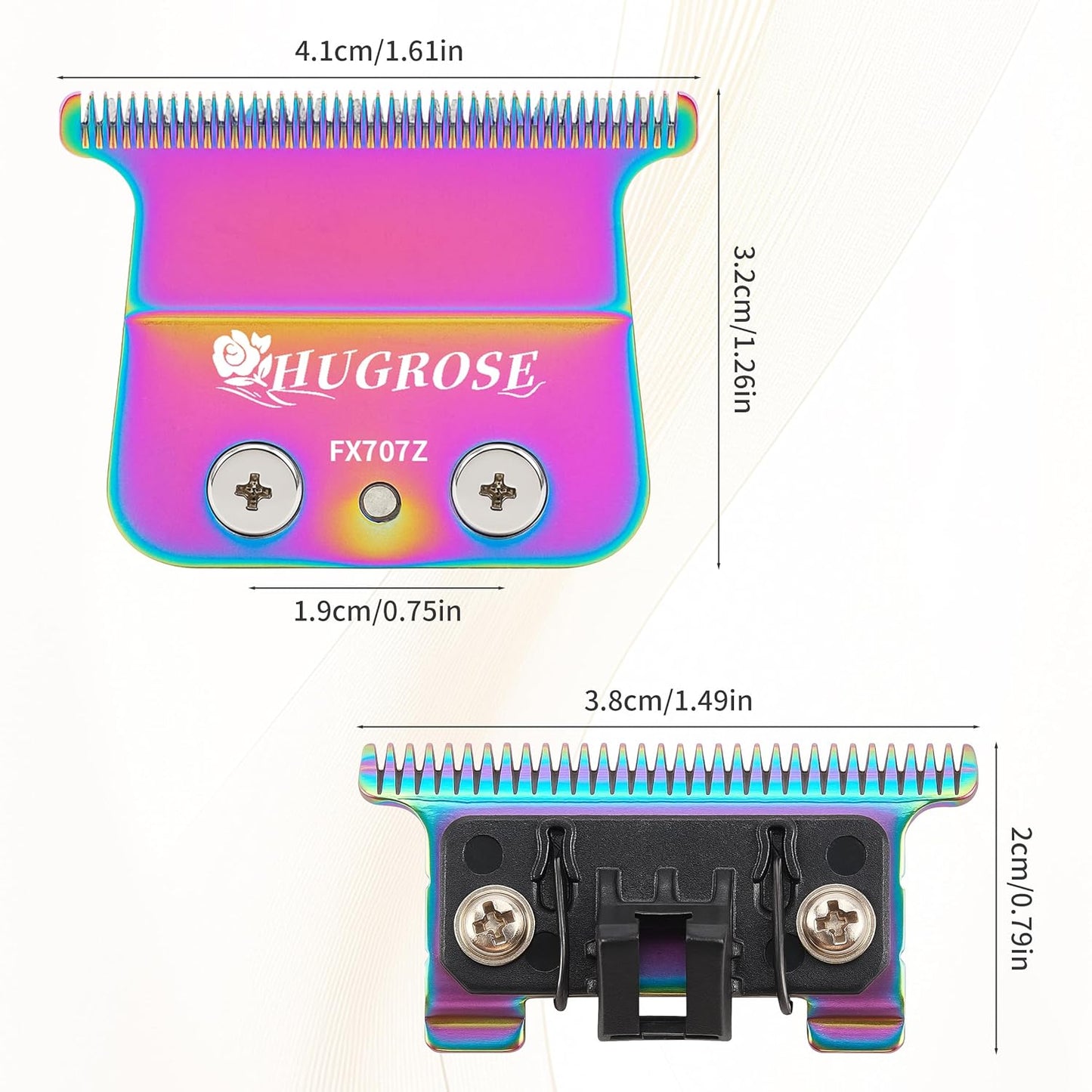 Trimmer Blade Replacement FX707Z - Ultra Precise Stainless Steel Long-lasting Trimmer Blades with Seamless Design, Self-Cleaning Grooves, and Storage Case, Compatible with FX707/FX787/FX726 Trimmers