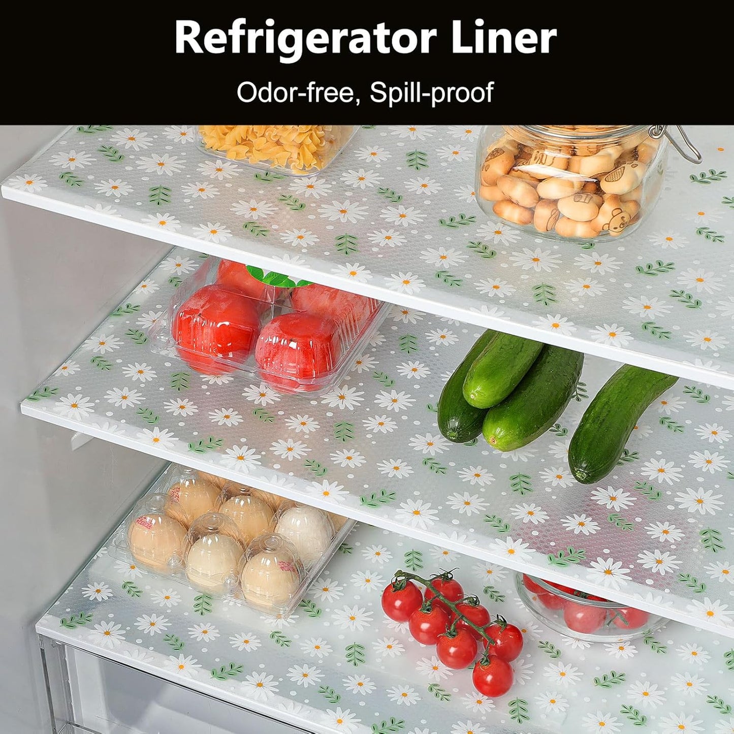INNOLITES Kitchen Cabinet Shelf Liner | Non-Adhesive Refrigerator & Drawer Liner | Waterproof, Oil-Proof EVA with Floral Pattern | Easy to Cut & BPA-Free (11.8" x 236")