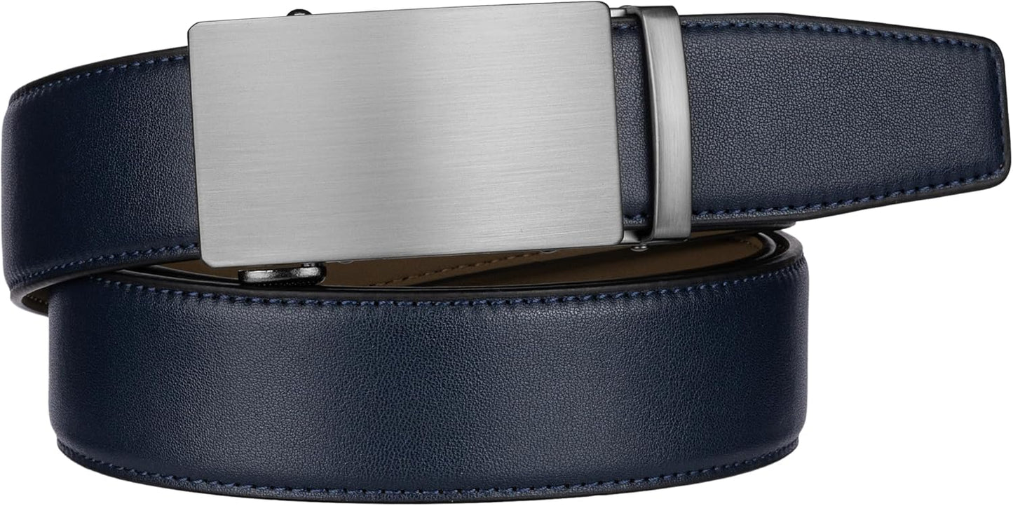 Zitahli Belt Men, Ratchet Belt Dress with 1 3/8" Premium Leather,Slide Belt with Easier Adjustable Automatic Buckle