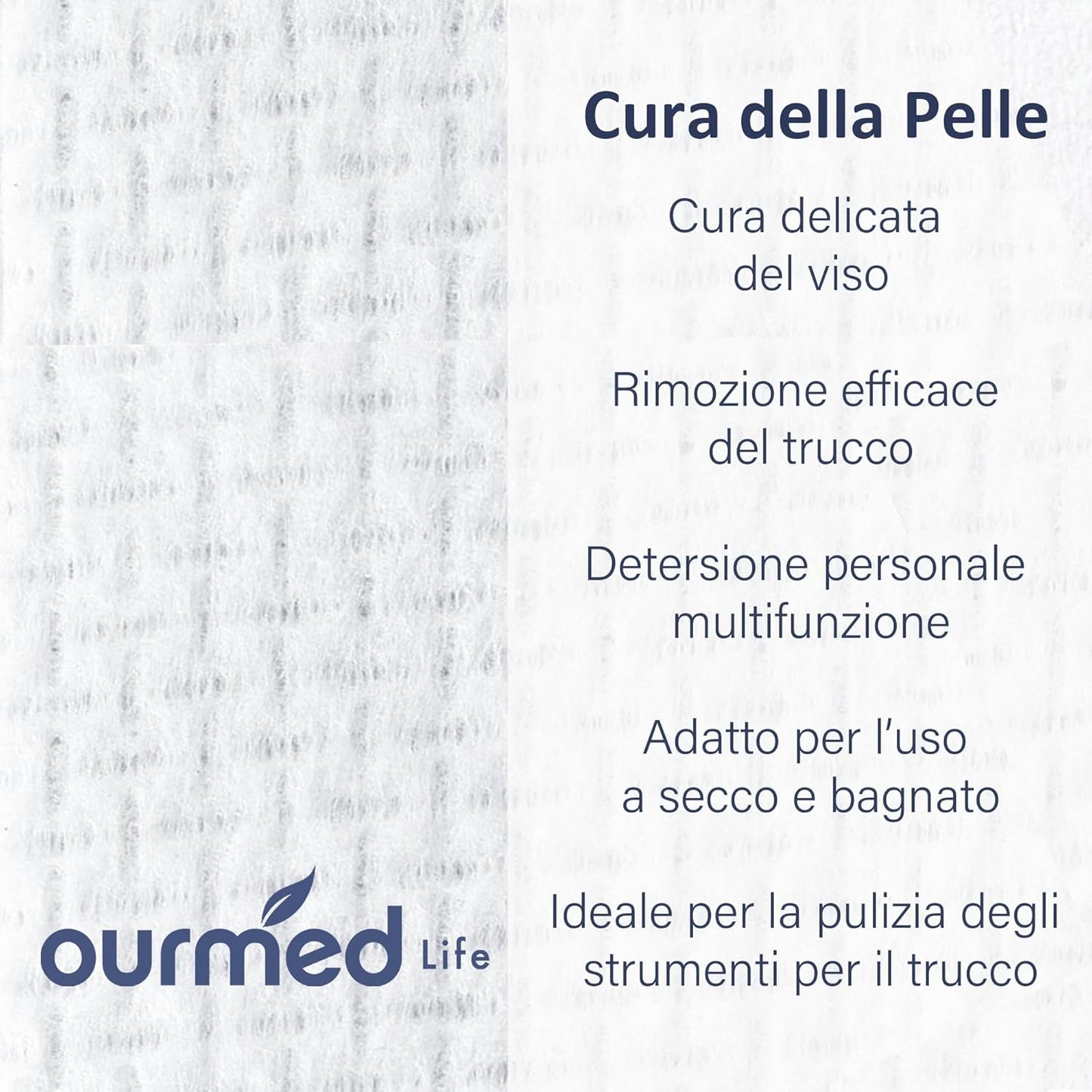 Ourmed Life Disposable Face Towel, 300 Count – Ultra Soft, Biodegradable Makeup Remover Wipes for Sensitive Skin, Clean Skincare Towels,Lint- free and Gentle Facial Towels for Daily Use，EF Texture