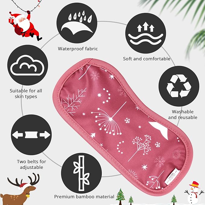 Leekalos Castor Oil Pack Wrap, Reusable Organic Castor Oil Packs for Liver Detox, Castor Oil Packs with Adjustable Elastic Strap for Christmas Gifts (Castor Oil Not Included) (Christmas Tree)