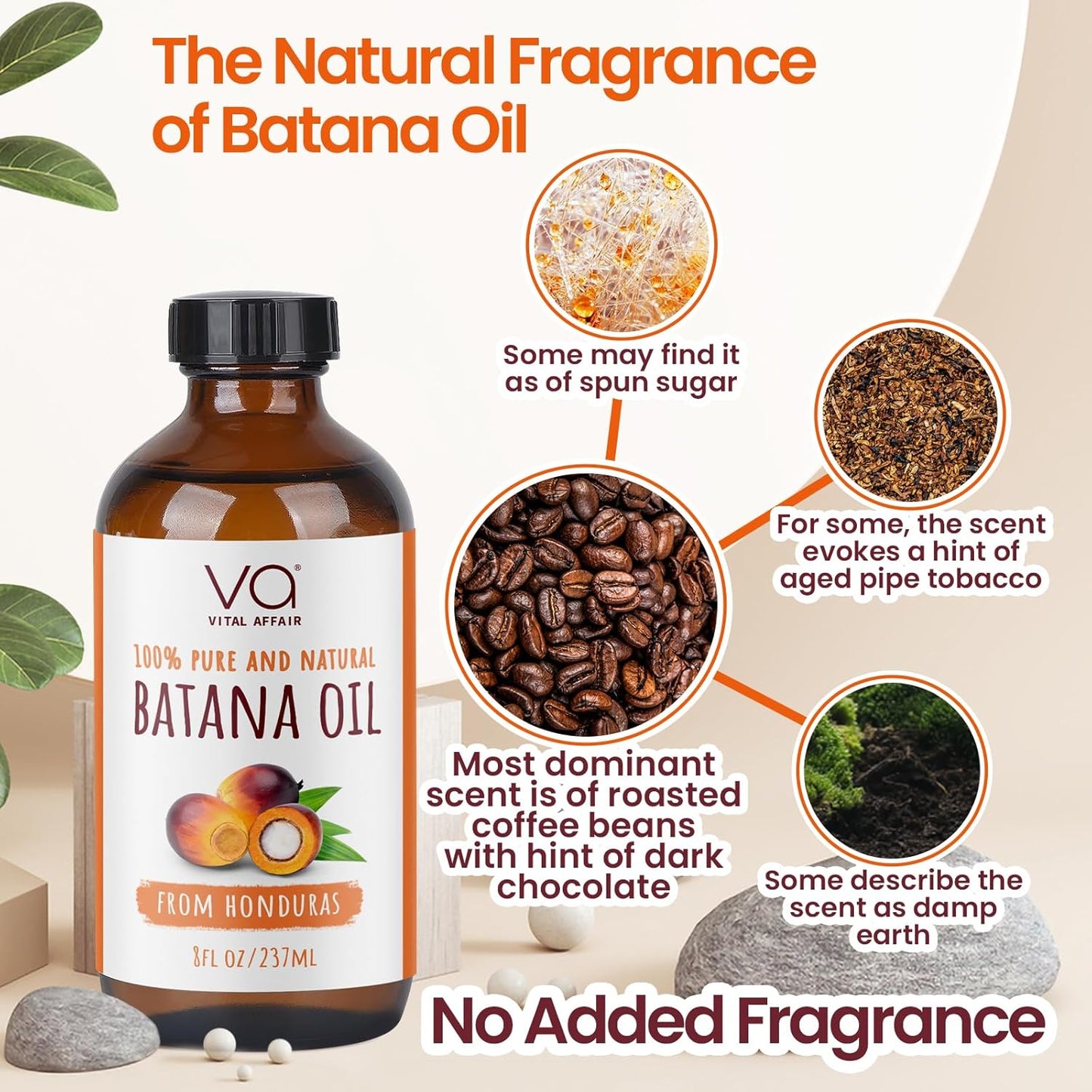 VITAL AFFAIR Batana Oil For Hair Growth-100% Raw Batana Oil From Honduras-Glass Bottle-Skin Hair Oil Rich In Essential Nutrients-Batana Hair Oil For Women & Men-For Strong & Shiny Hair-8 FlOz