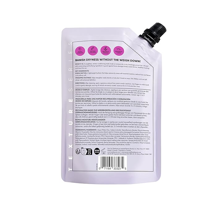 HASK Bonus Moisture Recovery Mask with Kukui Nut Oil & Pineapple Enzymes for Wavy, Curly, Coily & Kinky Hair, Hydrates, Softens, Prevents Damage, Vegan, Sulfate-Free, Cruelty-Free – 8 fl oz