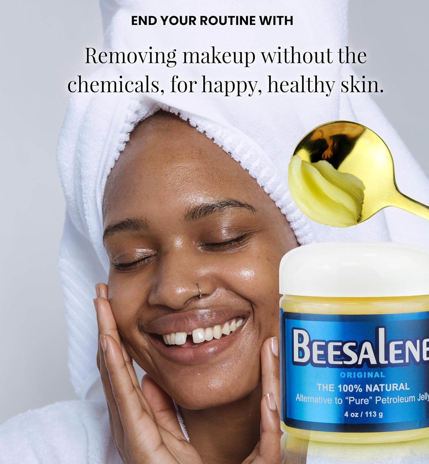 Beesalene Original Unpetroleum - 100% Natural & Hypoallergenic Alternative to Petroleum Jelly - Lips, Hands, Baby, Makeup Remover and More (4 Ounce)