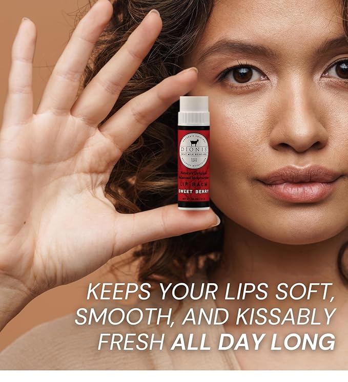 Goat Milk Sweet Berry Scent Lip Balm 0.28 oz Bundle with Nail Clipper - Moisturizing Lip Milk with Shea Butter, Coconut Oil, and Beeswax - Repair Chapped Lips - (4 Items)