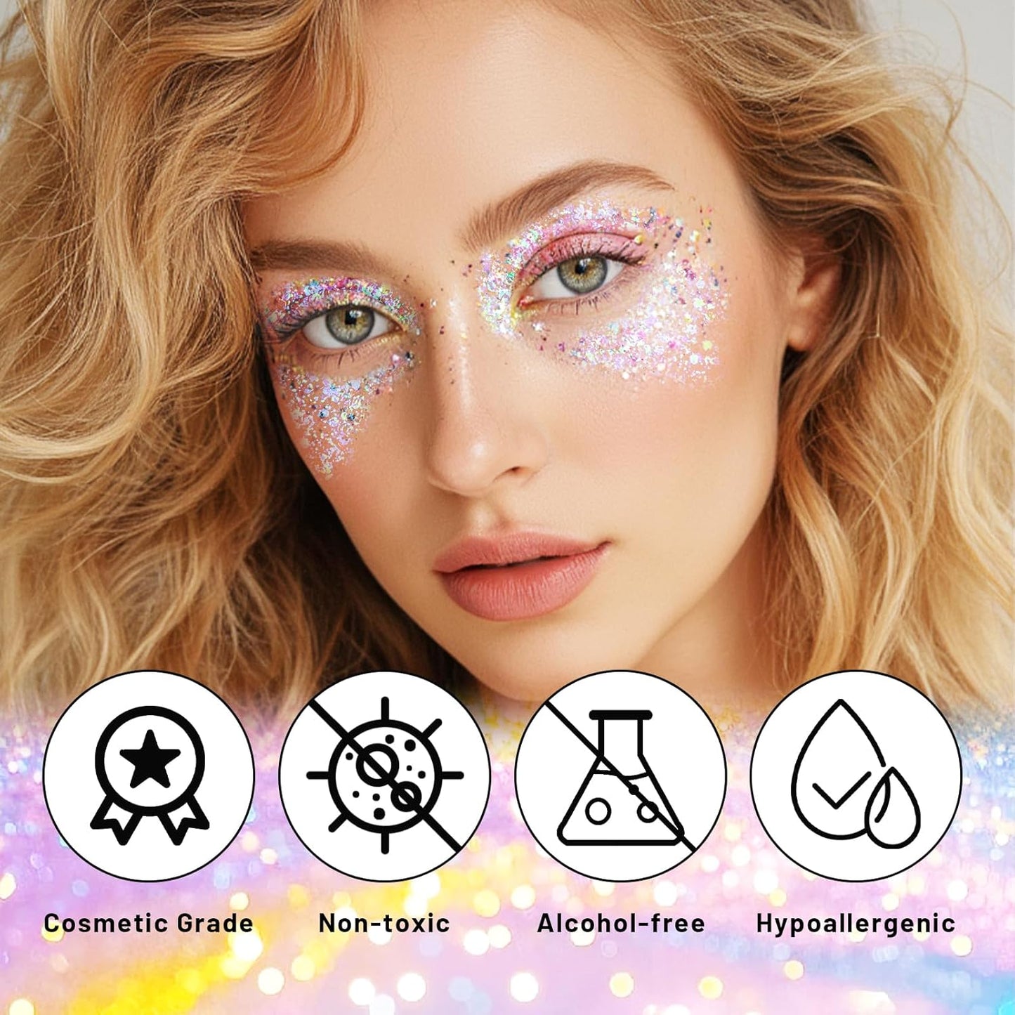 DAGEDA Dazzle Body Glitter Stick,Sparkly Face Glitter Makeup,Holographic Hair Glitters Mermaid Makeup Rave Outfits for Women, Shimmer Face Paint Stick Singer Concert Accessories