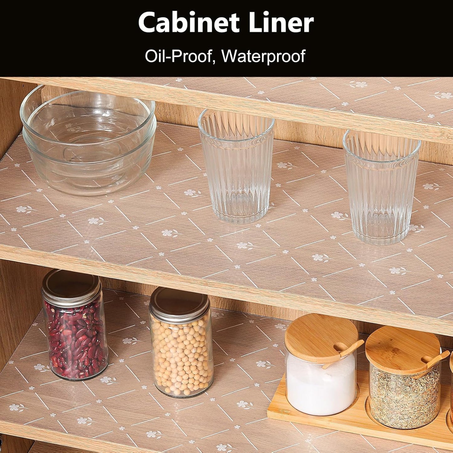 INNOLITES Kitchen Cabinet Shelf Liner | Non-Adhesive Refrigerator & Drawer Liner | Waterproof, Oil-Proof EVA with Floral Pattern | Easy to Cut & BPA-Free (11.8" x 360")