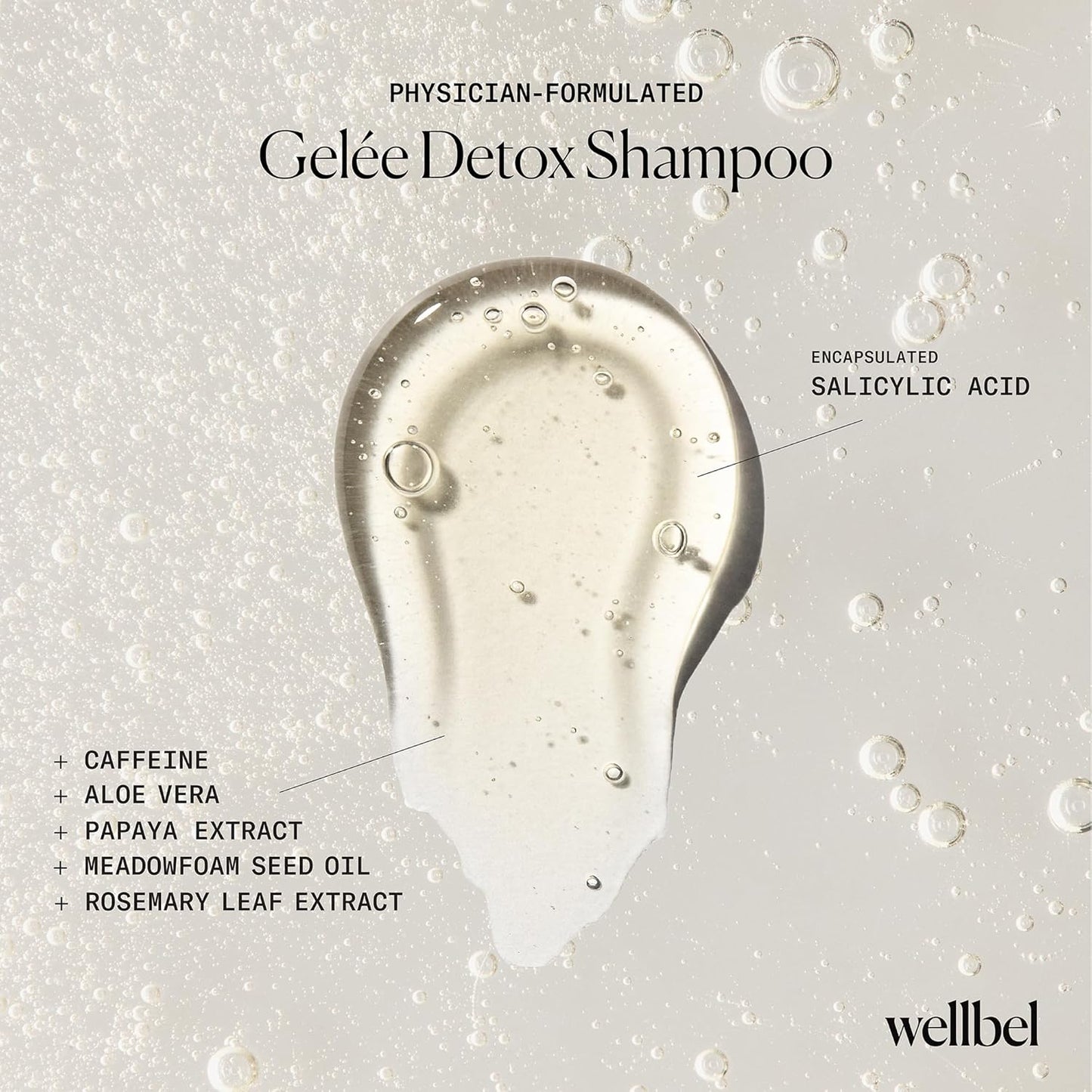 WELLBEL Gelée Detox Shampoo – pH-Balanced Scalp Detox, Gently Exfoliates & Removes Buildup, Dermatologist-Tested, Color-Safe, Hydrating & Strengthening Formula for Healthy, Bouncy Hair
