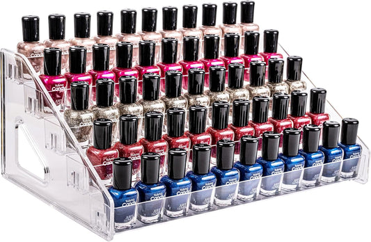 Pero Pero Nail Polish Organizer Acrylic Display Rack for Nail Polish Holder Sunglasses Organizer Essential Oils Holder Clear Eyeglasses Display Case Makeup Organizer