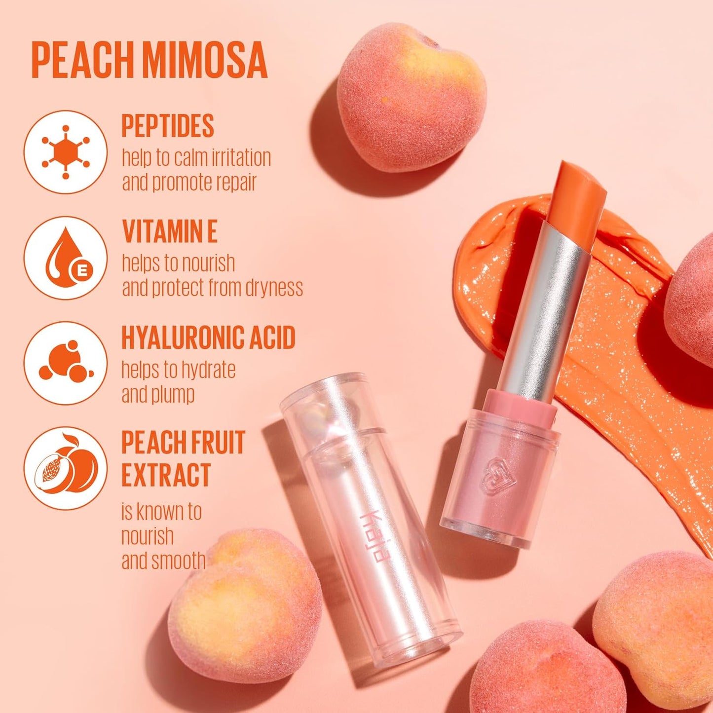 Kaja Juicy Glass Lip Balm | Plumping, Hydrating, Korean Lip Balm, Moisturizing Lip Care, 24hrs Long-lasting Hydration, Nourishing Lip Care | Peach Mimosa, 0.15 oz.