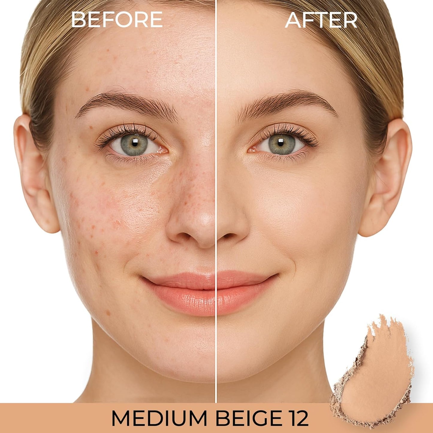 LuxeBlend Original Loose Powder Foundation SPF 15, Medium Beige 12, Foundation Makeup, Buildable Coverage, Talc Free, Vegan