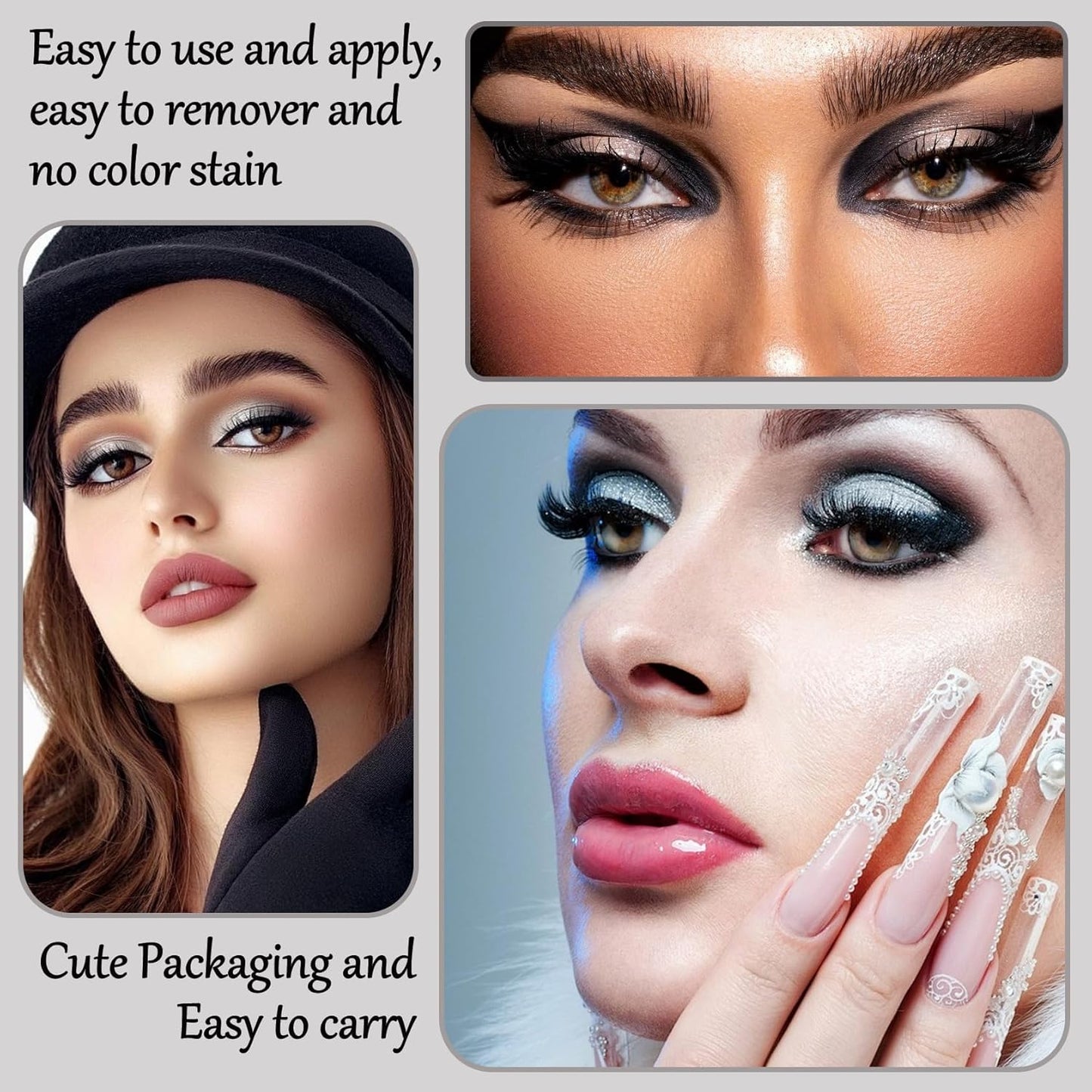 Black Grey Smoky Eyeshadow Palette,15 Colors Matte Shimmer Pigmented Eye Shadow Makeup Palette Set with 3 Eyeshadow Brushes,Glitter Eyeshadow Makeup Palette for Daily Halloween Goth Makeup(O)