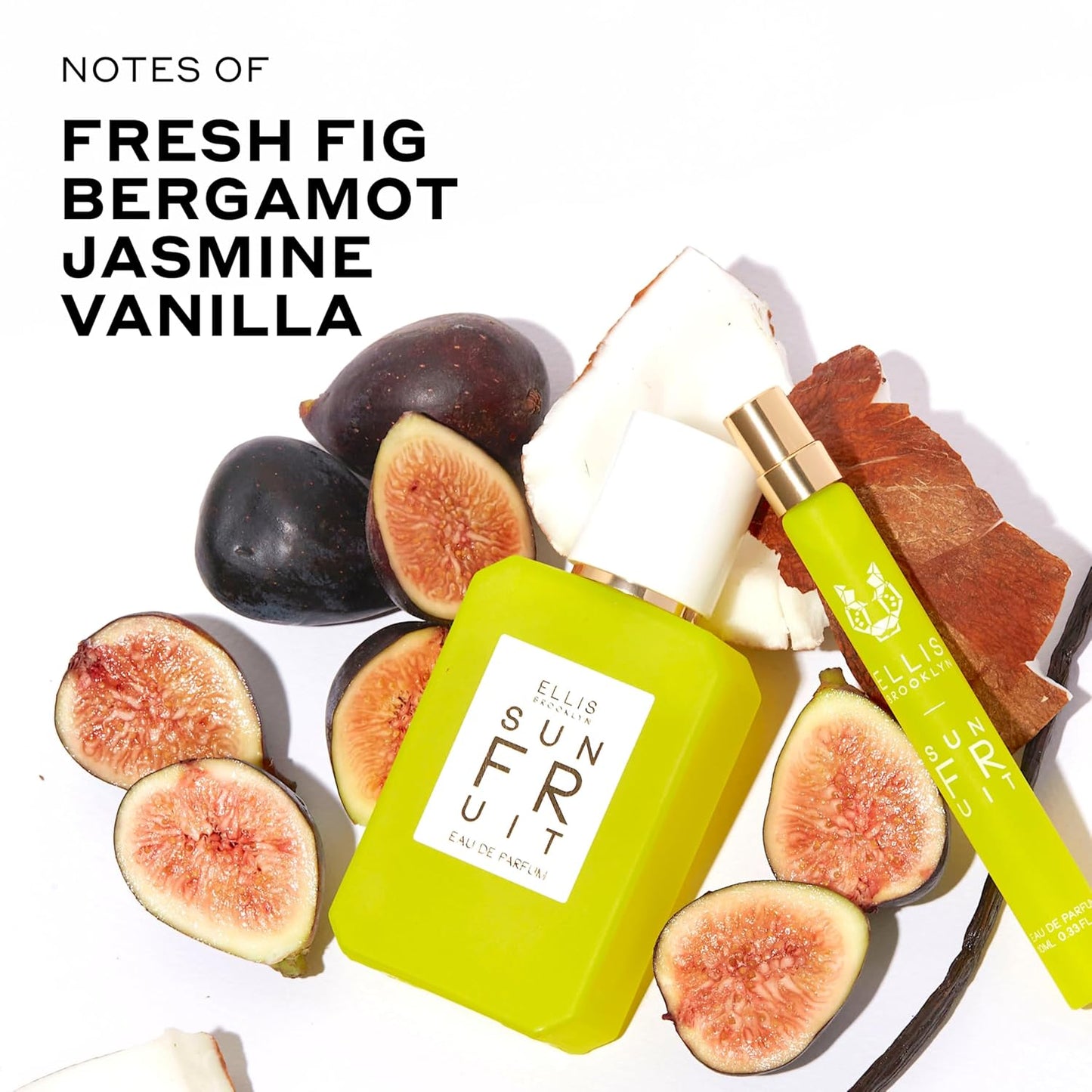 Ellis Brooklyn Sun Fruit Eau de Parfum, Travel Spray, Fruity Floral Perfume for Women with Fig, Jasmine & Vanilla, Eco-Conscious, Vegan, Cruelty-Free Paraben-Free, Made in the USA, 10ml / 0.33 Fl Oz