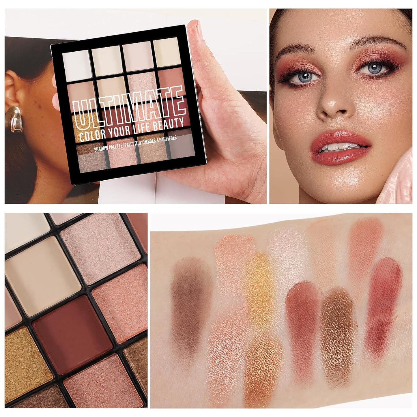 Boobeen Colorful Eyeshadow Palette Makeup-16 Colors, Matte and Glitter Eyeshadow, Bright Eyeshadow palettes, Blendable, Easy to Build Dramatic Glamour Looks (04#)