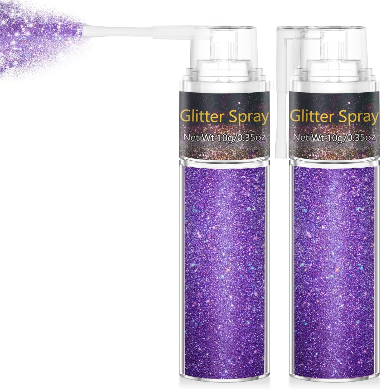 Hair and Body Glitter Spray, 1PC Sparkling Purple Hair Glitter Extra Fine Face Shimmer Powder for Clothes, Festival Loose Sparkle Powder for Rave Clothes Nail Art Easter Halloween Crafts (Purple)