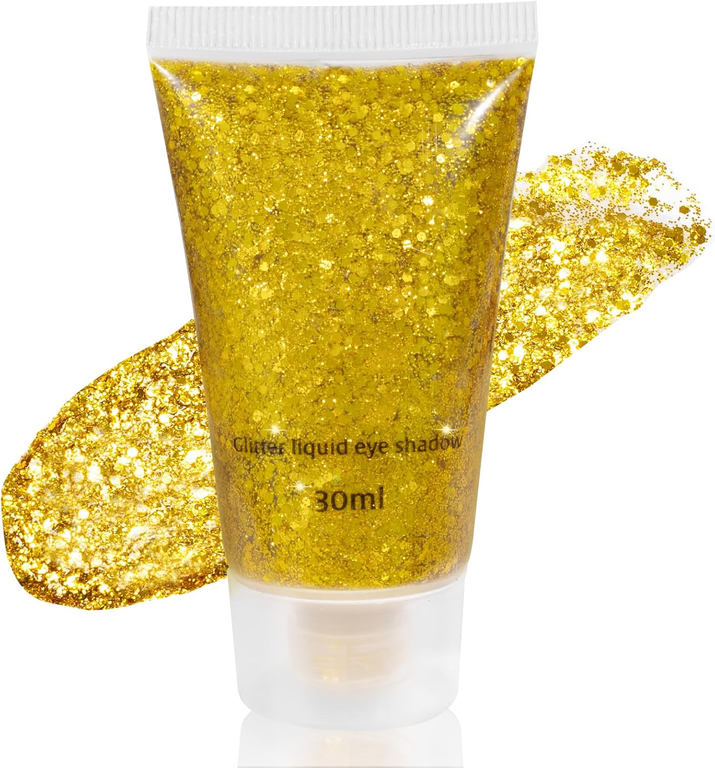 Mysense Gold Body Glitter Gel,Face Hair Glitter Makeup,Music Festival Rave Accessories,Chunky Mermaid Glitter Sequins,Sparkling Face Paint for Women Girls,30g