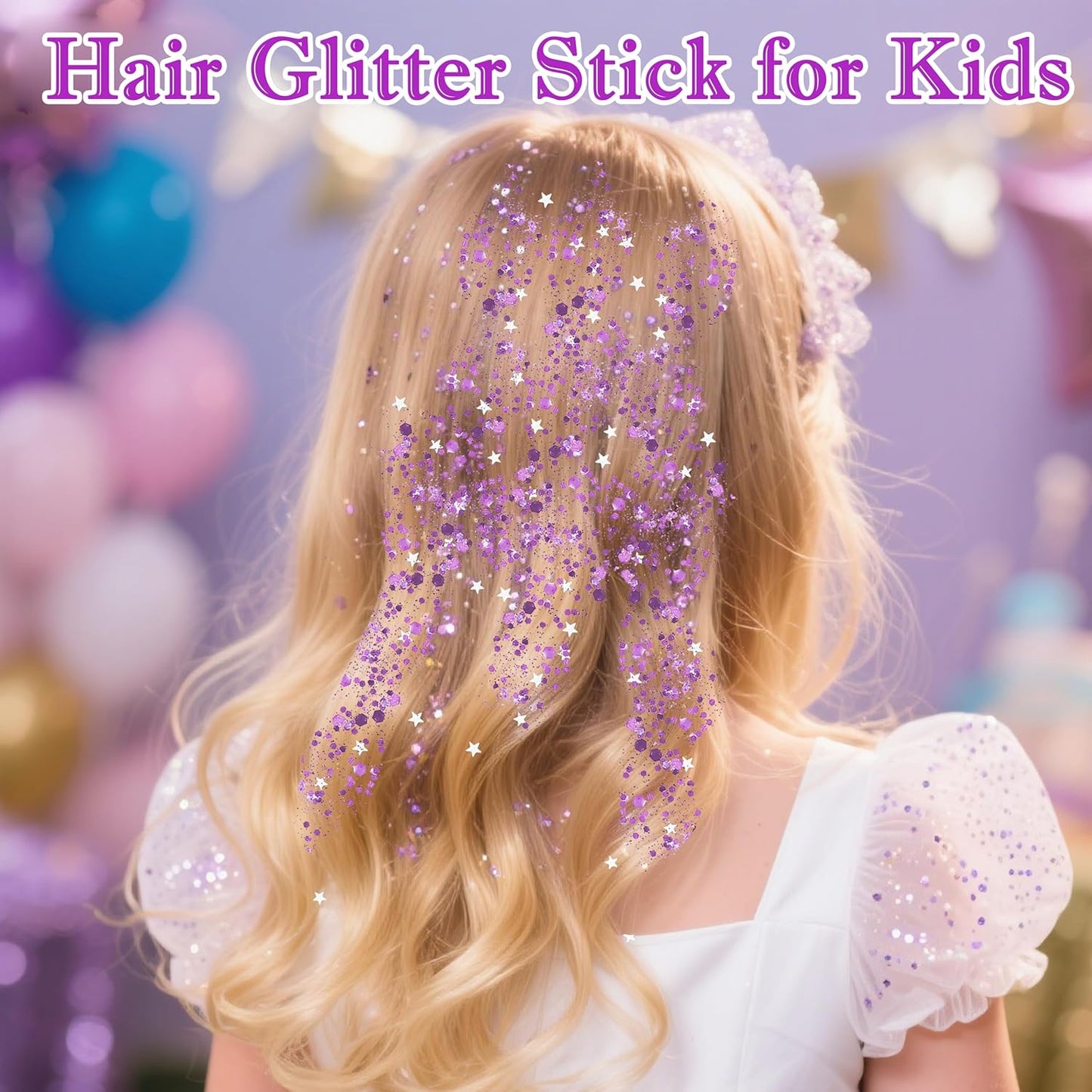 MEICOLY Light Purple Face Body Glitter Stick,Hair Glitter Stick for Kids and Women,Sparkle Chunky Glitter Makeup,Waterproof Face Glitter for Halloween Party Rave Festival