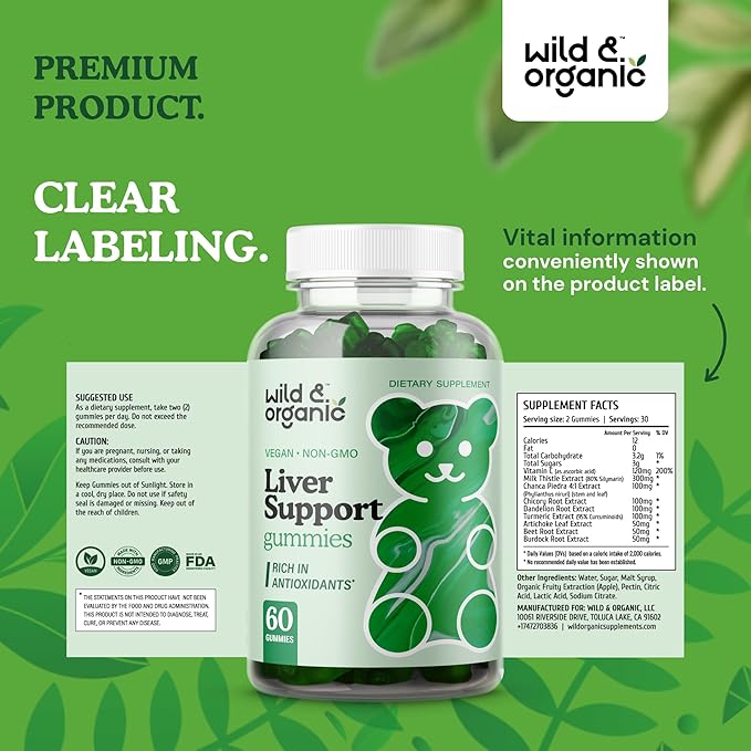 Wild & Organic Liver Support Gummies 60 Milk