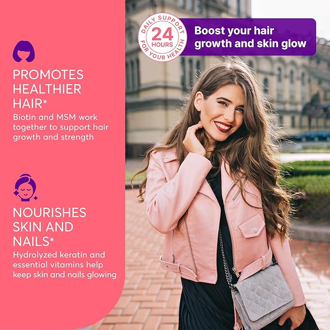 Hair Vitamin Complex with Biotin 5000mcg, Keratin, Selen, Zink | Hair Growth Supplement with Vitamin A, C, D, E, B12 | Hair, Skin & Nail Support Supplement for Women & Men | 60 Capsules