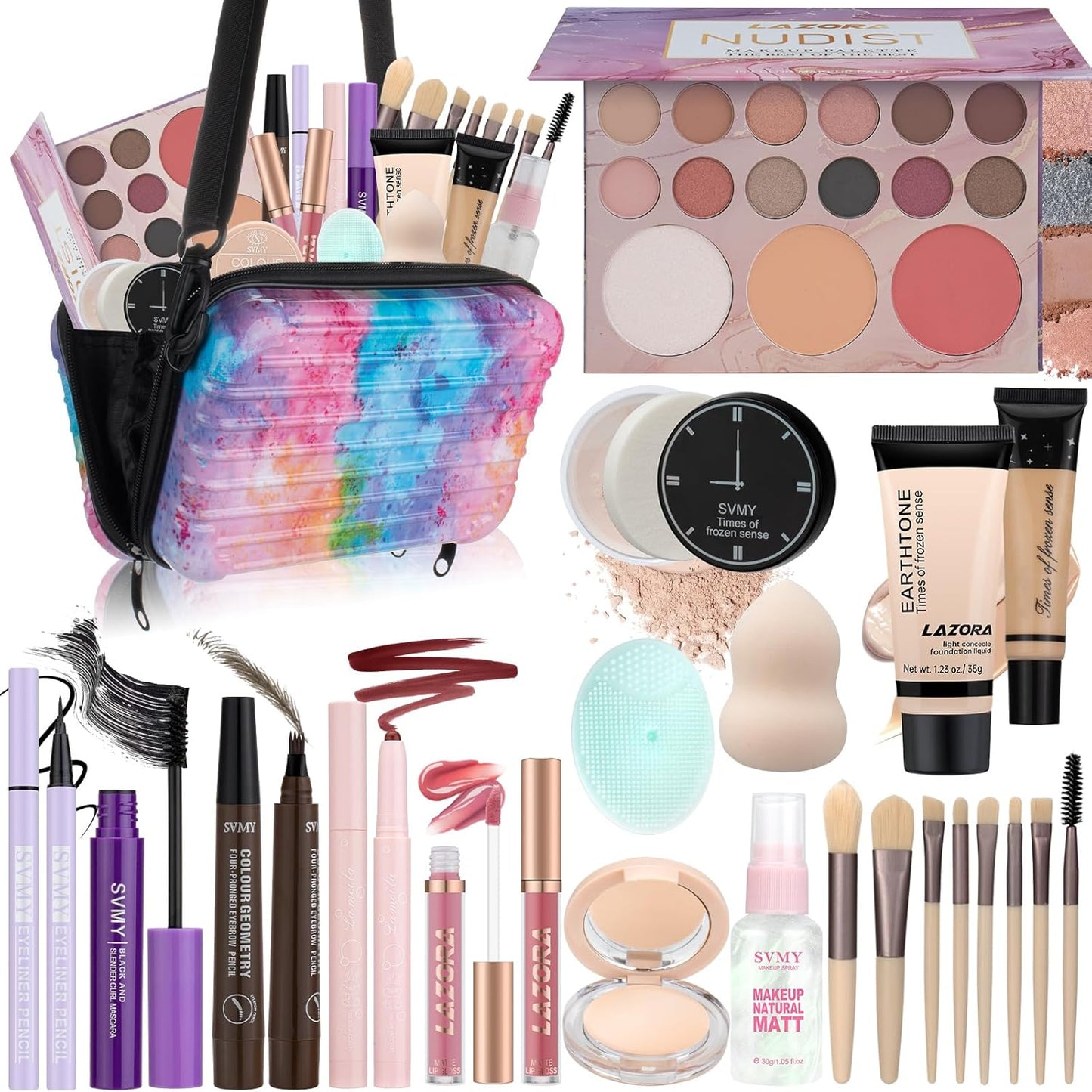 Makeup Set for Teens Makeup Kits for Teens & Girls Women - Travel Makeup Kit for Women Full Kit with Eyeshadow Palette, Lipstick & More, Make Up Set for Teenager Girls