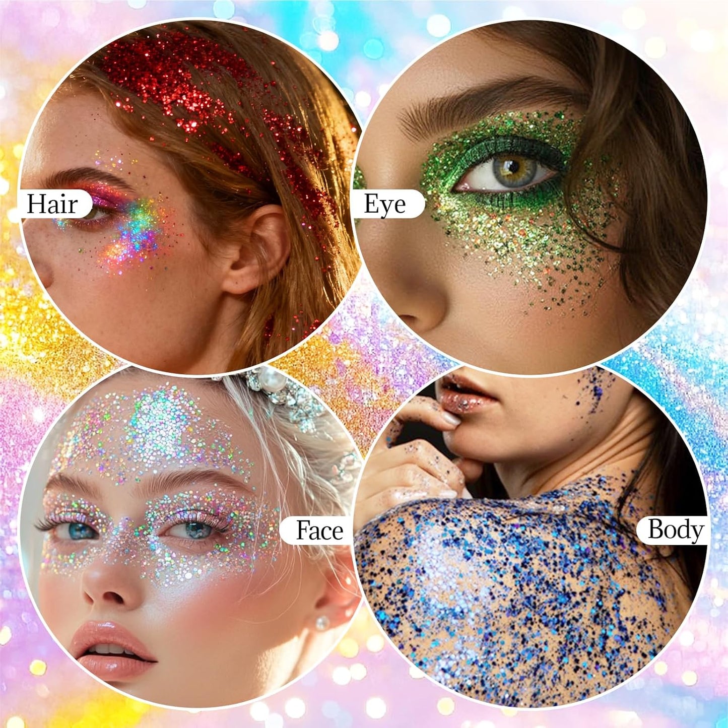 DAGEDA Red Body Glitter Stick,Sparkly Face Glitter Makeup,Holographic Hair Glitters Mermaid Makeup Rave Outfits for Women, Shimmer Face Paint Stick Singer Concert Accessories