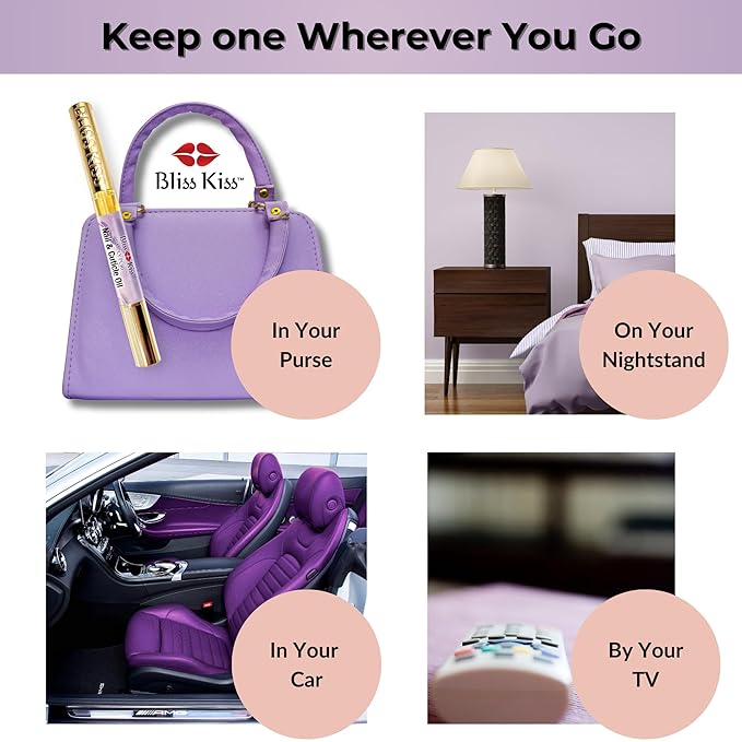 Bliss Kiss | 1 Lavender Vanilla | Nail Oil Cuticle Pen w/Vitamin E & Jojoba⏤Nail Strengthener Nail Growth Serum for Brittle Peeling Breaking Thin Nails