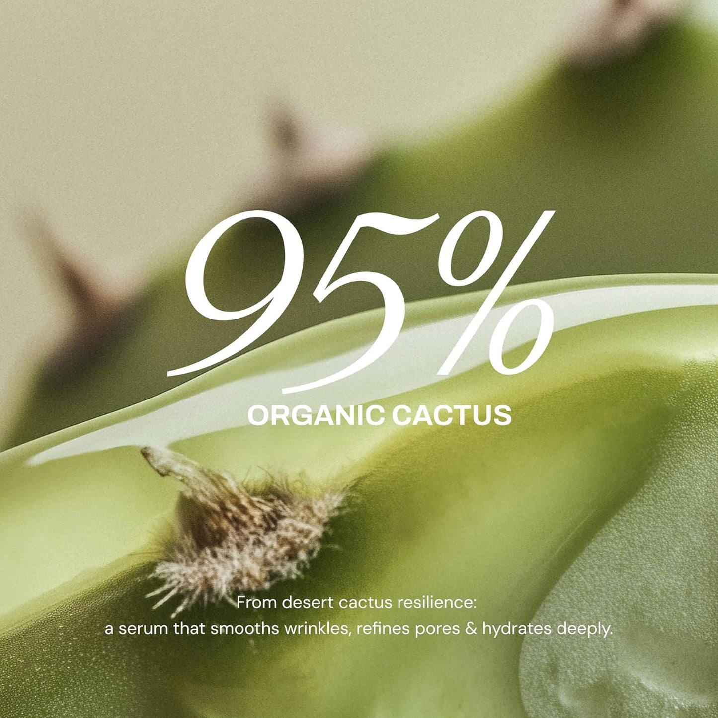 Whamisa Organic Cactus Magic Serum, Anti-Wrinkle & Brightening, Rejuvenation, Strengthen Skin Barrier, Probiotics, Hydrating, Facial Ampoule, Pore Refining (32ml)