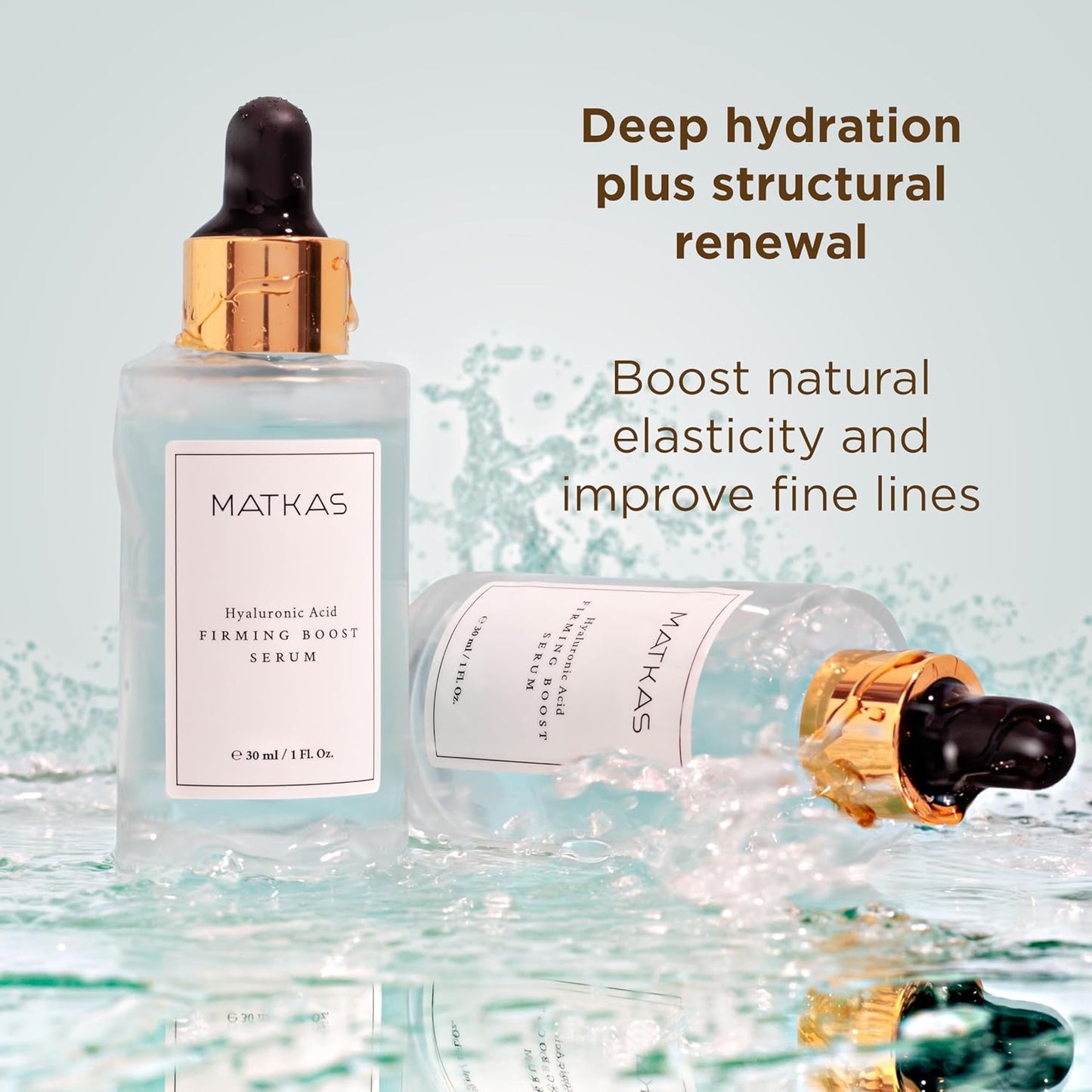 MATKAS Korean Firming Boost Hyaluronic Acid Serum 1 Fl. Oz. - 2% Niacinamide and Hyaluronic Acid Serum for Face Korean Skin Care for Anti Aging, Hydrating Peptide Face Moisturizer for Dry Skin