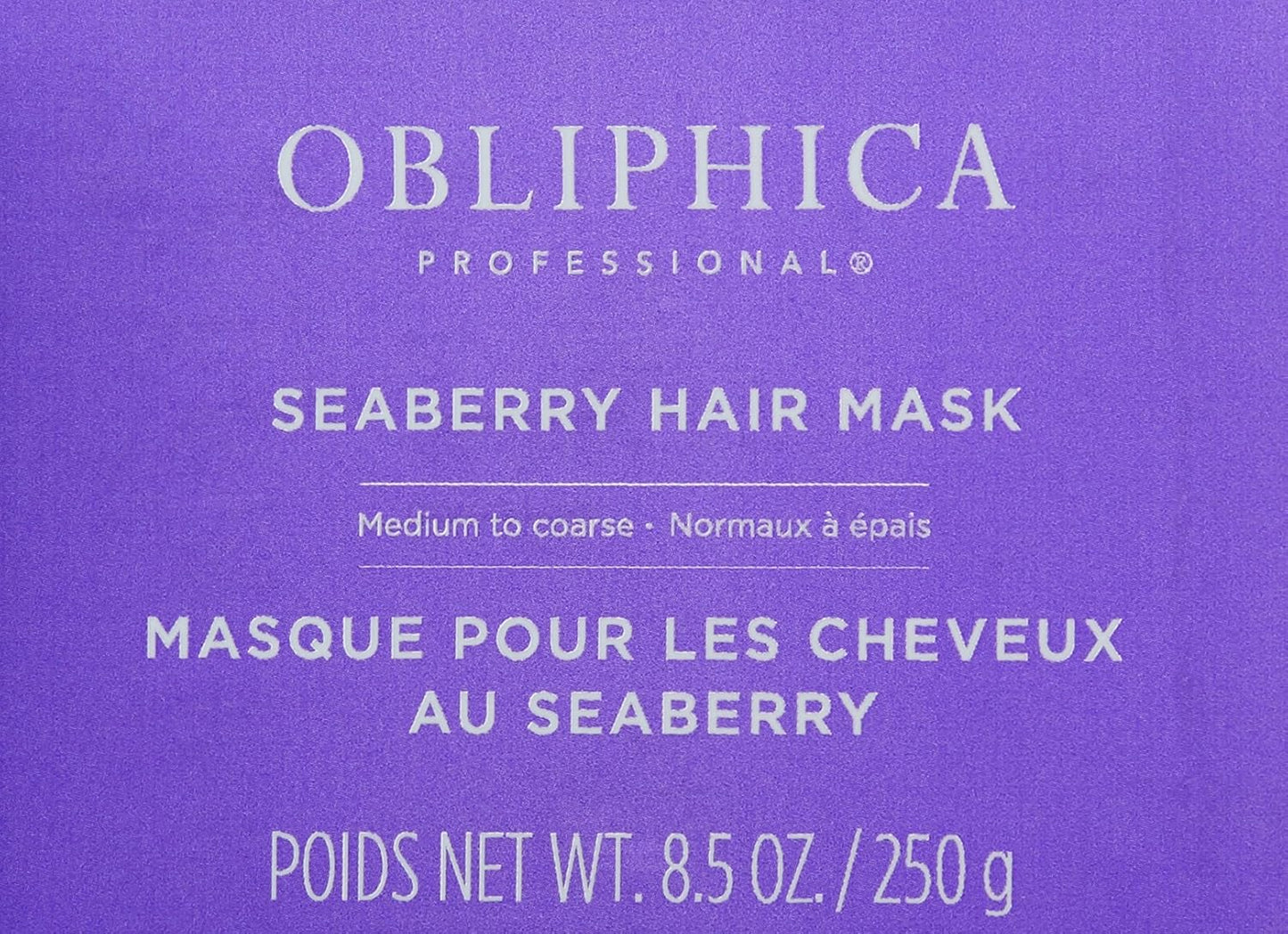 Obliphica Seaberry Hair Mask - Deep Conditioning Hydrating Treatment for Dry and Damaged Hair - Moisturizing Hair Repair and Growth Mask for Medium, Coarse, and Color-Treated Hair - 8.5 Ounces