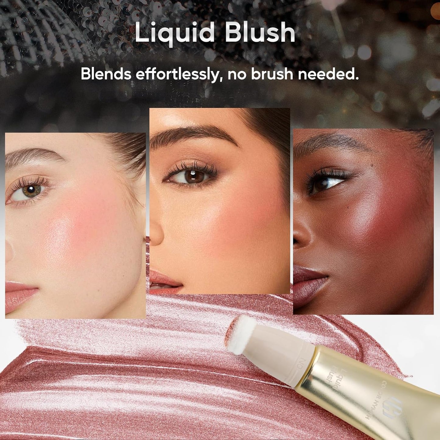 Color Nymph All in One Makeup Kit for Women & Girls, Cosmetics Gift Set with Sequin Shoulder Bag Includes Eyeshadow Palette, Lip Gloss, Lipstick, Liquid Blush, Eyeliner, Eyebrow pencil, Mascara, Brush