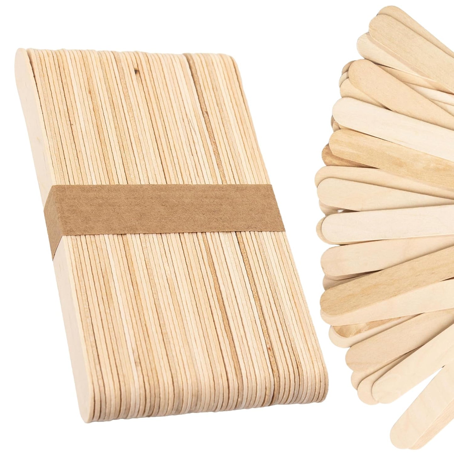Curacoro Waxing Spatula Sticks 50 Pcs – Natural Birch Wood for Eyebrow, Lip, Nose & Body Hair Removal – Esthetician Supplies for Spa & Home Use (Medium Size)