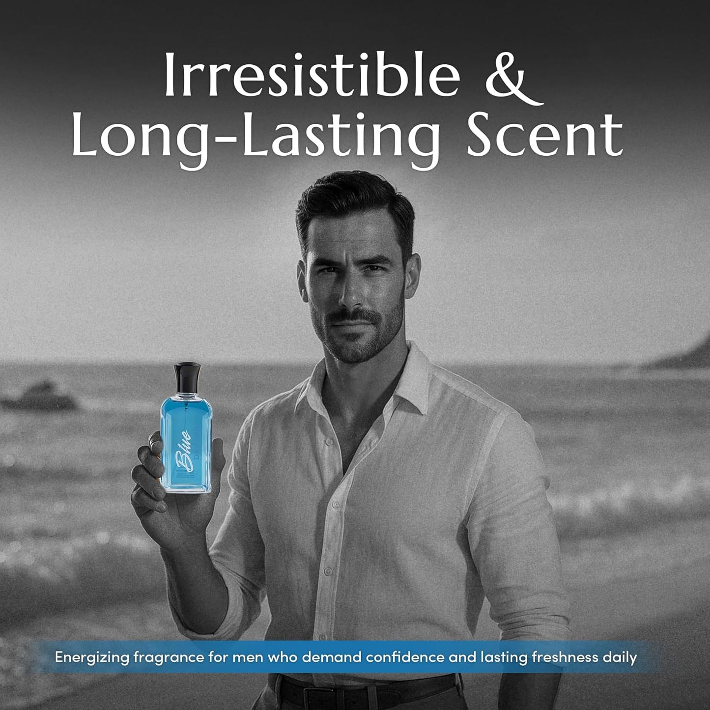 PB ParfumsBelcam Blue Depths Eau de Toilette Fragrance Spray - 2.5 Fl Oz. Fresh Aquatic Cologne for Men with Crisp Citrus, Warm Musk & Amber Scent, Crafted with Premium Oils for Day & Night Use