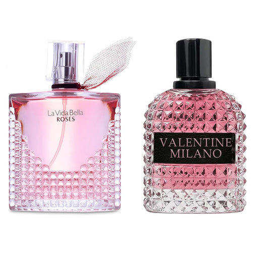 Women's Perfume Combo Set Milano Women&Lavibella Rose Floral Fruity Fragrance Eau De Parfum Elegant 100ml Bottle Natural Spray Each for Daily Used