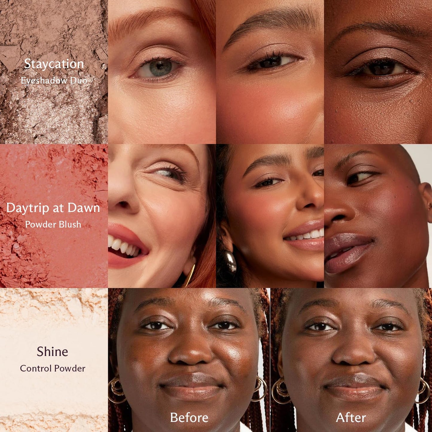 Subtl Staks 6-in-1 Stackable Travel Makeup Kit by Subtl Beauty - New Lip Glaze, Eyeshadow, Highlighter, Lip + Cheek, Blush, Shine Control - Includes Mirror & Brush - Compact Makeup for On the Go