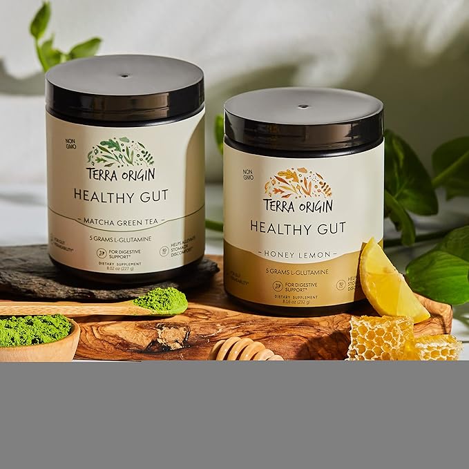 TERRA ORIGIN Healthy Gut Powder (Honey Lemon) 30-Servings with