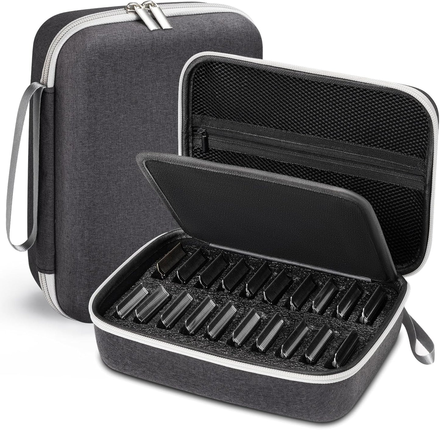 Noverlife Hair Clipper Guard Blades Holder Case, Barber Guard Storage Bag for 20 Metal Blades Hard Storage Travel Case