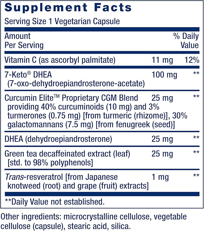 Life Extension DHEA Complete with 7-Keto - Maximize Support of Healthy Body Weight, Mood, Lean Muscle Mass, Libido & More - Non-GMO, Gluten-Free, Vegetarian - 60 Capsules