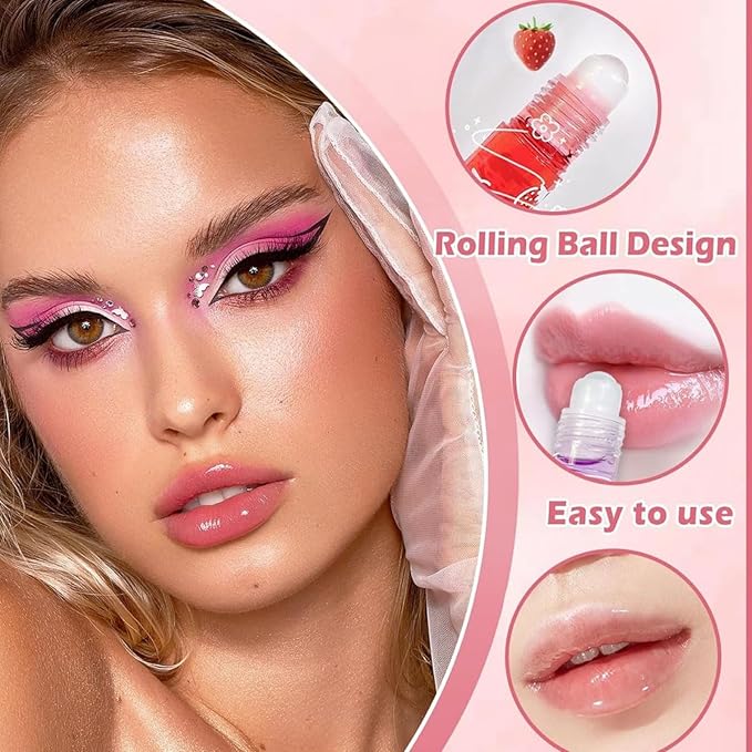 Lip Gloss Set Fruit - Lip Gloss for Girls - Lip Oil for Women - Hydrating Lip Oil Set - Shiny and Moisturizing,Non-Sticky - Tinted Lip Balm for Dry Lip Lip Care - Teen Girl Gift Set for Women (6pcs)