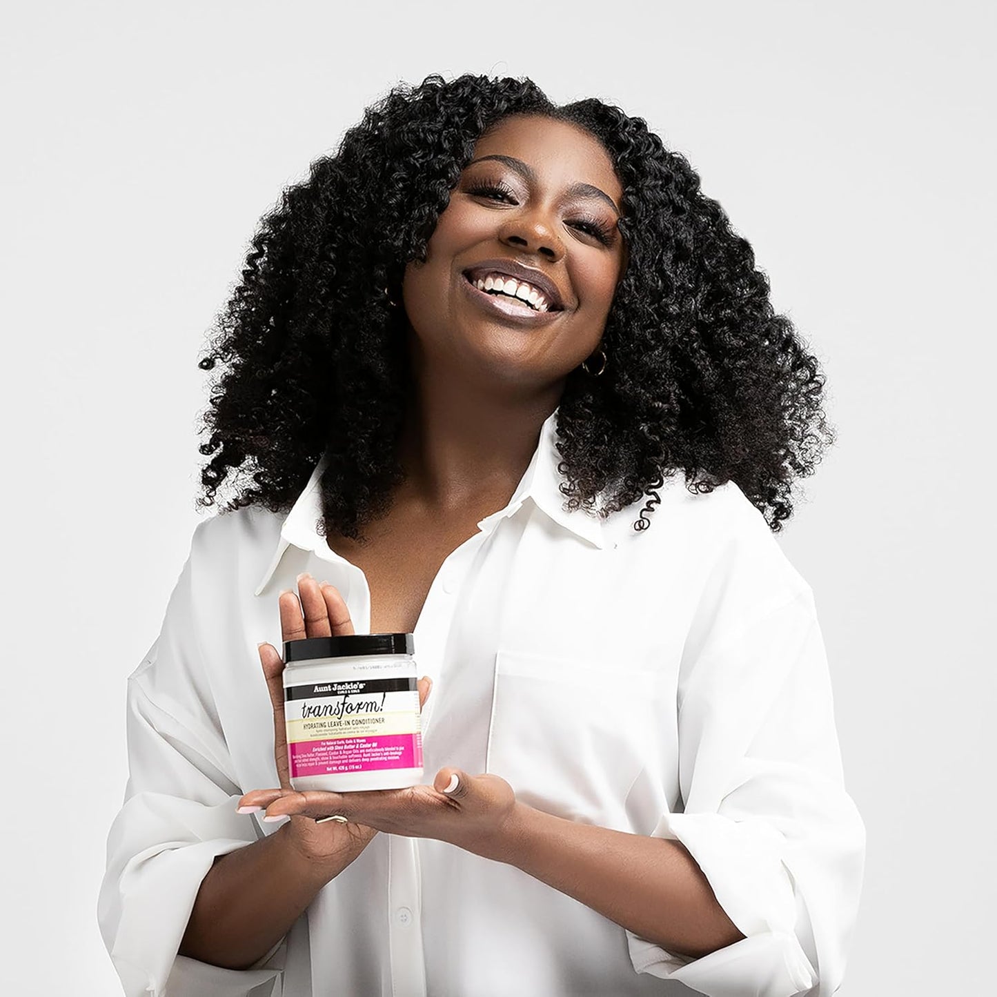 Aunt Jackie's Curls and Coils Transform Hydrating Leave-In Creme Conditioner for All Hair Types and Textures, 15 oz