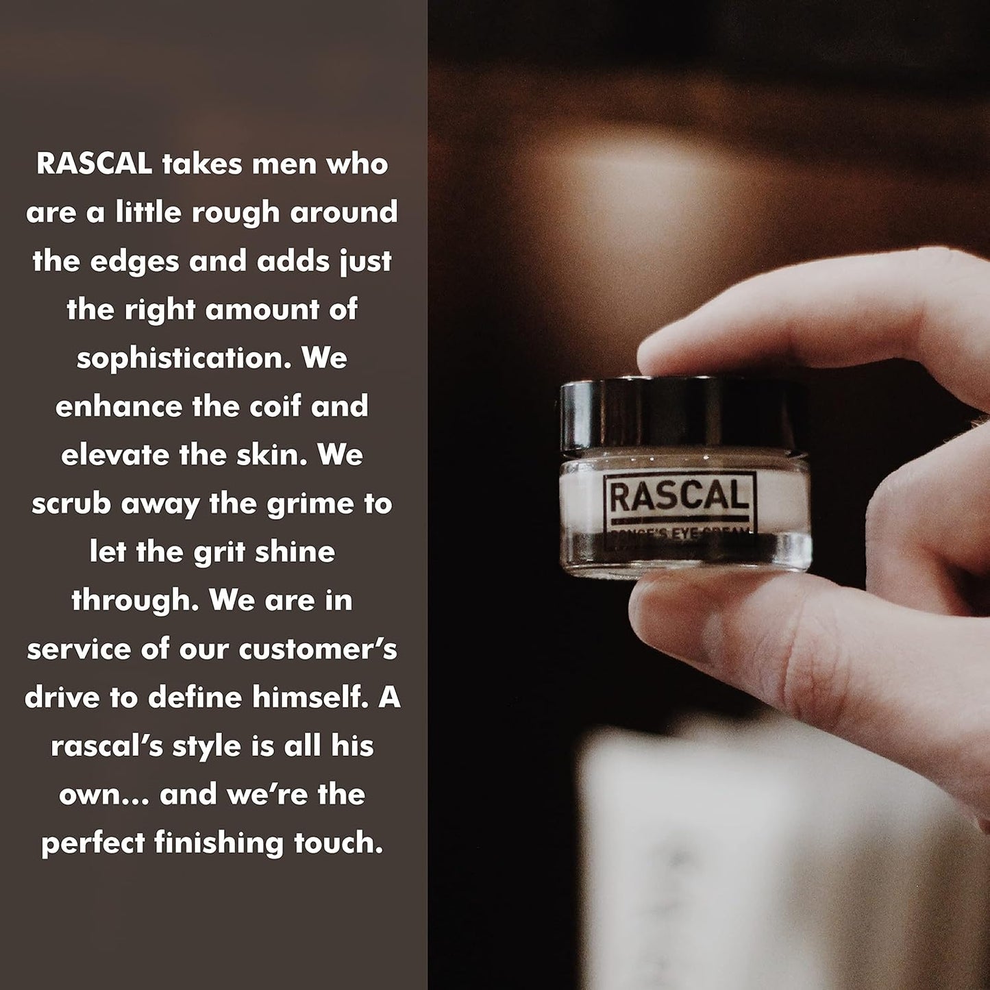 Rascal Ponce's Eye Cream | Under Eye Cream Dark Circle Remover for Men - Made with ginkgo Biloba Leaf Extract Macadamia Seed Oil (Container 0.5 Oz)