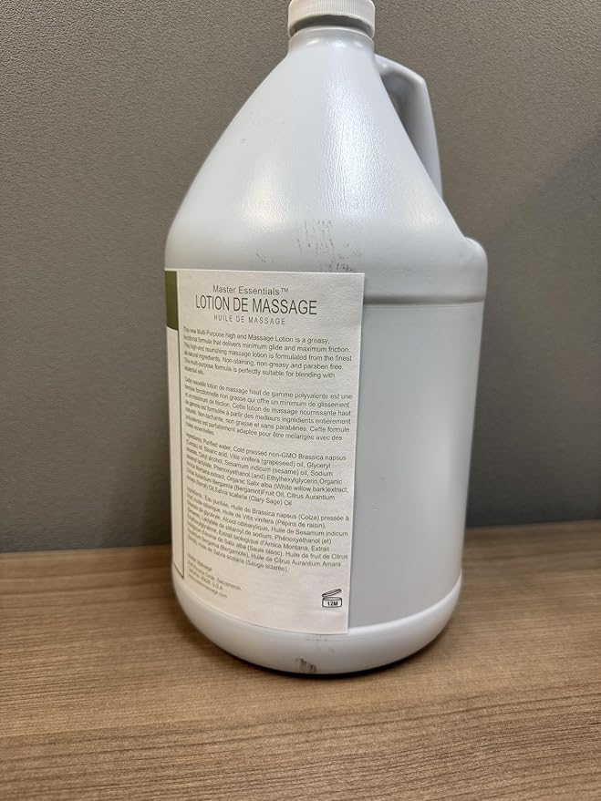 Master Massage Massage Lotion for Massage Therapy - 1 Gallon - 100% Natural, Unscented 1 Gallon, Pack of 4