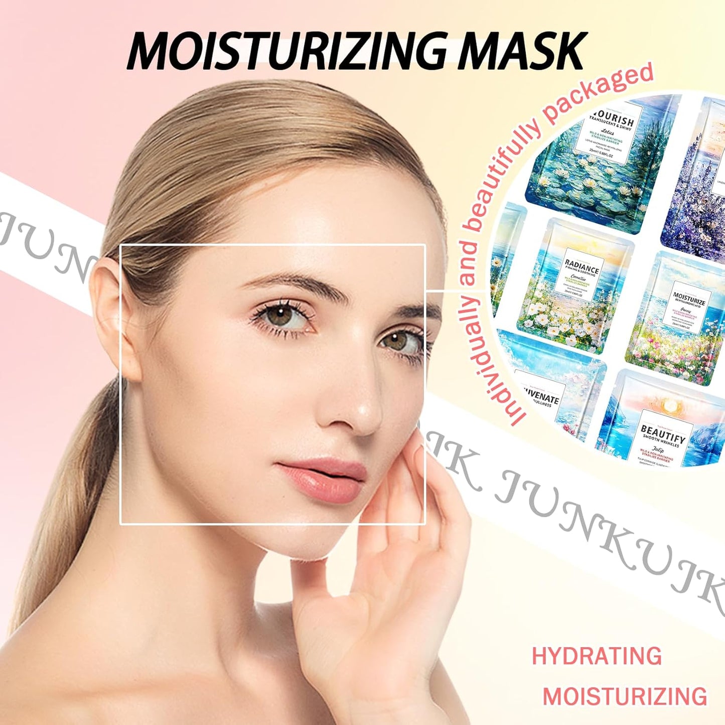 8PCS Hydrating Facial Sheet Mask,Moisturizing Face Masks Skincare Gift Set,Long Lasting Face Mask Skin Care & Facial Mask Kit for All Skin Types 22