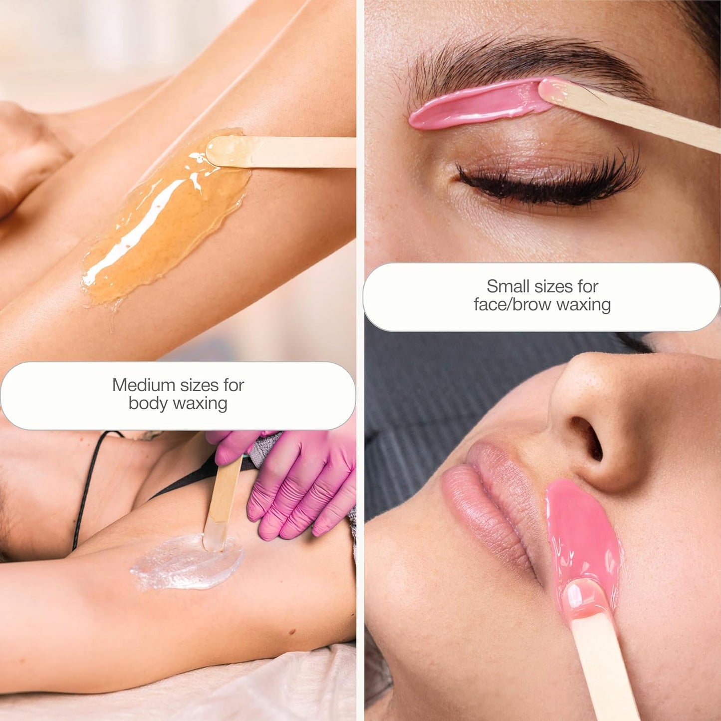 Curacoro Waxing Spatula Sticks 50 Pcs – Natural Birch Wood for Eyebrow, Lip, Nose & Body Hair Removal – Esthetician Supplies for Spa & Home Use (Small Size)