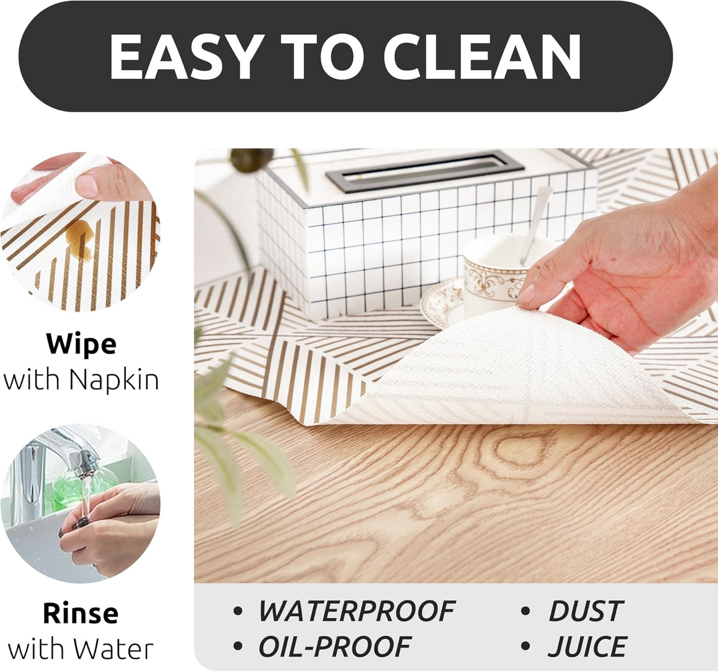 RAY STAR 12X120 Inch Shelf Liner for Kitchen Cabinets, Non-Adhesive Cabinet Liner Washable, PVC Drawer Liner for Dresser Non-Slip Bathroom (Classic)(3 Roll)